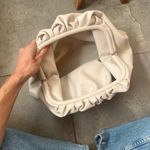 Slouchy real leather clutch